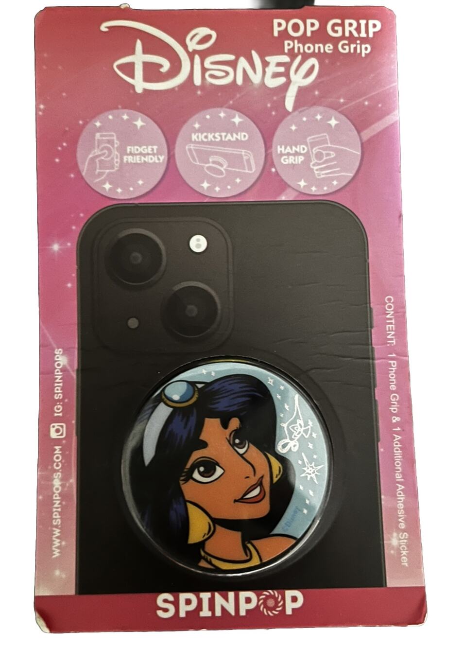 Spinpop Disney Princess Phone Grip Princess, Jasmine Of Aladdin phone Stand New